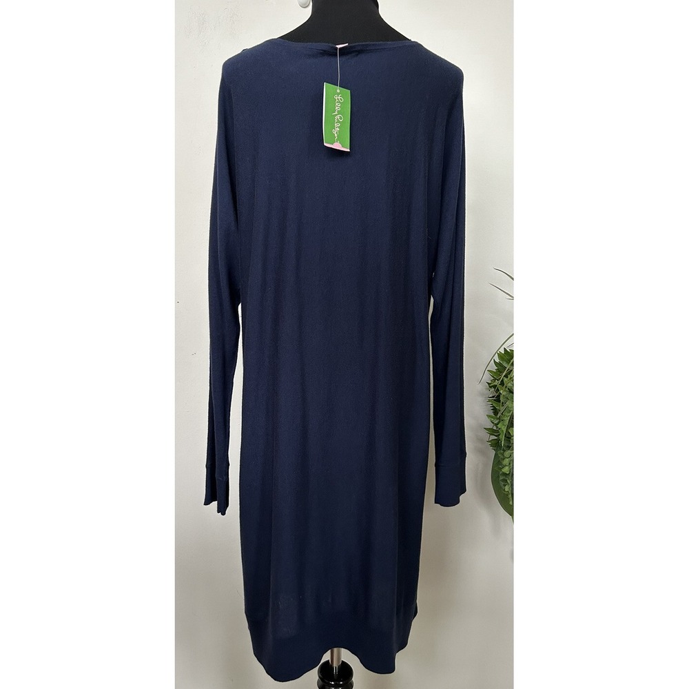 NWT Lilly Pulitzer Jupiter True Navy Wool Blend Sweater Tunic Dress Sz XL $148 - Picture 6 of 8